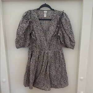 H&M Black and White Floral Mini Dress